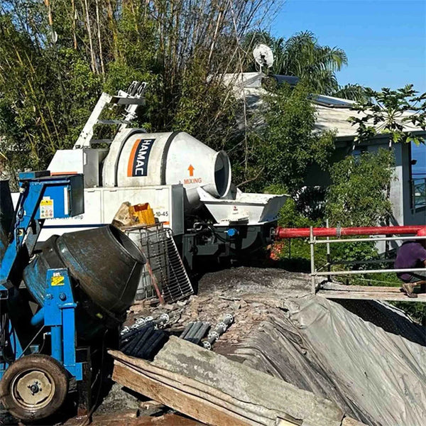 Mobile Electric Cement Mixer With Pump Machine Concrete Mixer Pump Small Portable Pumps Concrete Trailer Concrete Pump