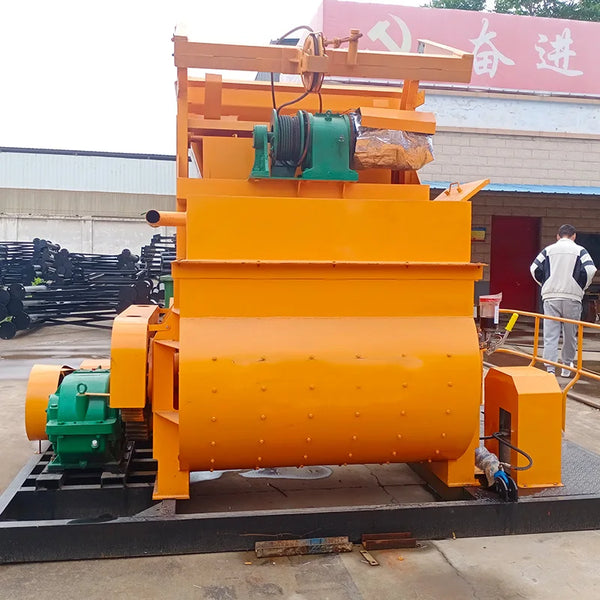 JS1000 Electric Motor Self Loading Twin Shaft Horizontal Concrete Mixer Double Shaft Mixer Machine