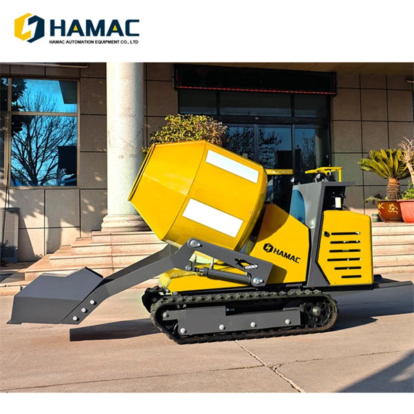 New Product Small Mini Concrete Mixer 300l Self-loadng Tracked Mini Crawler Dumper Portable Automatic Track Mobile Cement Mixer