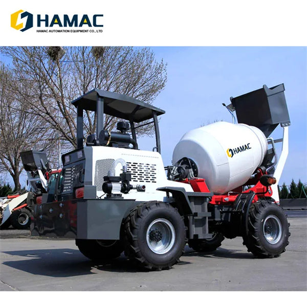 HAMAC Mobile Portable Cement Concrete Mixer Small Hydraulic Shovel Loader Concrete Mixer