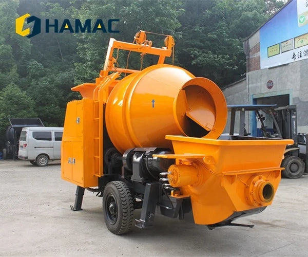 Best Price HAMAC Trailer Mounted Mobile Portable Cement Concrete Mixer With Pump