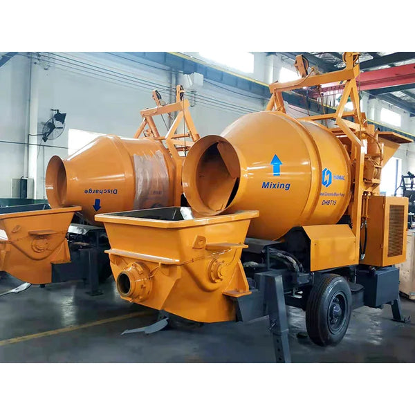 HAMAC Small Portable Mobile Trailer Concrete Mix and Pump Concrete Mixing and Pumps Machine Price
