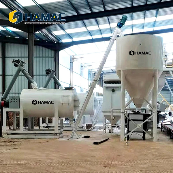 1-5 T/H Dry Mortar Production Line Cement Powder Mixer Wall Putty Mixing Equipment Ceramic Tile Adhesive Making Machine