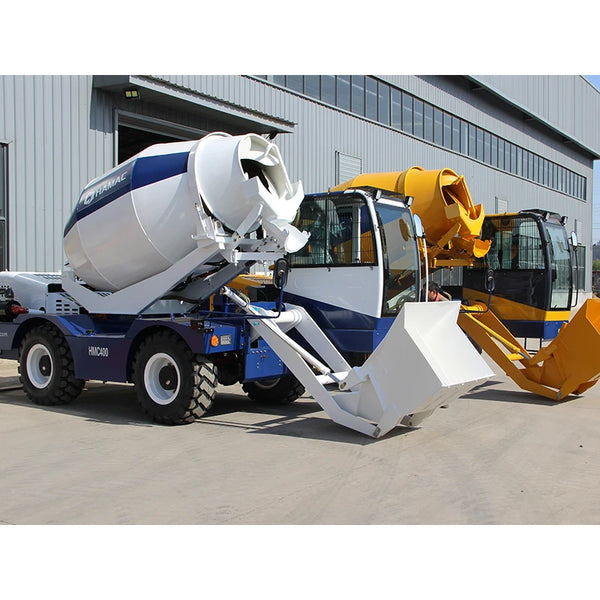 Flat Mouth 2.6 M3  3m3 3 Wheel Hydraulic Self Loading Concrete Mixer Trailer Pan Truck Price