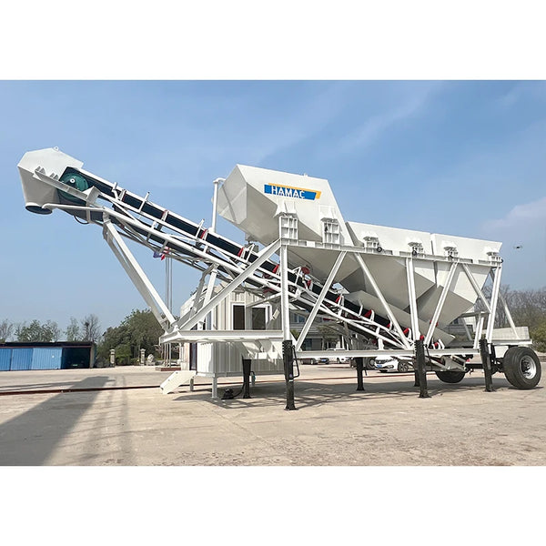 High Quality 50m3/h  90m3/h Belt Conveyor Dry Mix Mobile Concrete Batching Plant Concrete Mixing Plant for Sale