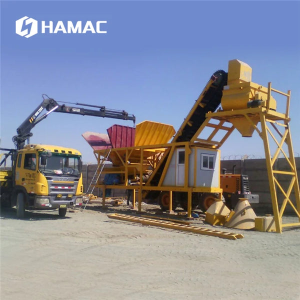 HAMAC 35 M3 Mobile Concrete Batching Plant for Sale in Central America Factory Price, Spot Sale