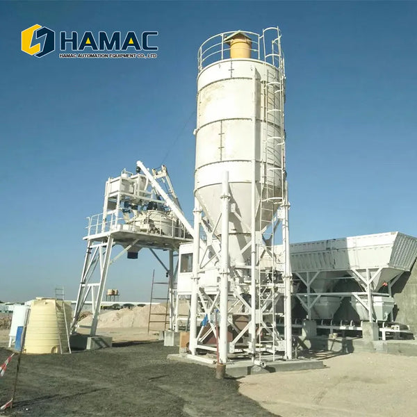 Hamac 60m3/H Stationary Hzs90 Wet Mix Batching Mixing Concrete Plant