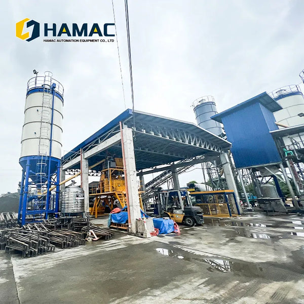 Hamac High Quality Ready Mix Concrete Machine Hzs90 25m3/H Stationary Precast Concrete Mixing Batching Plant
