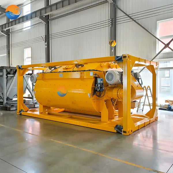Small Construction Machinery Ready Mixed Horizontal Self Loading Industrial Twin Shaft Concrete Mixer