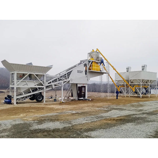 50m3/h 30m3 60m3 China Mini Mobile Portable Concrete Cement Ready Dry Wet Mixing Batching Plant Price