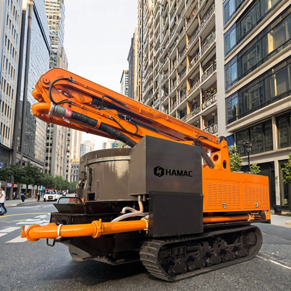 HAMAC Concrete Mixer Pump Truck with Crawler Chassis Diverse Sizes 15m Mounting Styles and Accessories for Sale