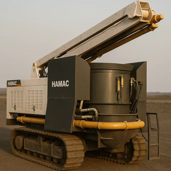 Продажа бетононасоса HAMAC на гусеничном шасси с дизельным двигателем для тяжелых условий эксплуатации 