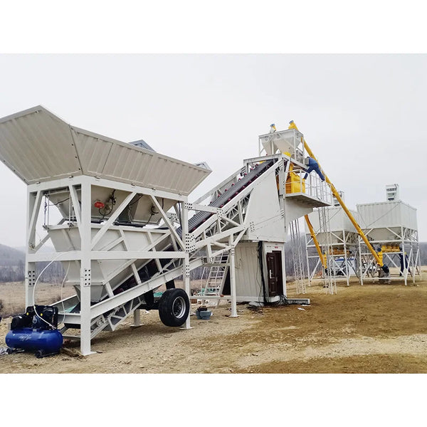 50m3/h 60m3 China Mini Mobile Ready Mixer in Cambodia Italy Portable Concrete Cement Ready Dry Wet Mixing Batching Plant Price