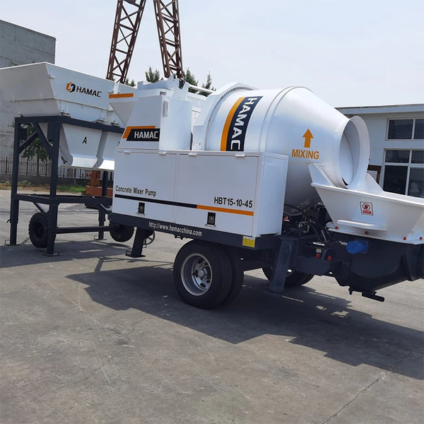 Factory Provide Mobile Concrete Mixer Pump Diesel HBT15-10-45 Concrete Pump With Mixer