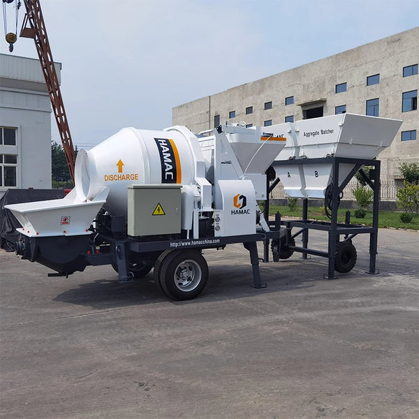 Mini Concrete Mixer with Pump Mixer with Hose Pump Self-loading Mixer Concrete Pump