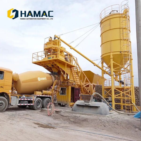 Small 25m3 Construction Machinery Modular Mobile Trailer Auto Concrete Batching Mixing Plant for Sale